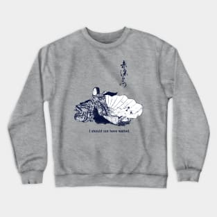 Akazome Emon's Untitled Waka (blue lettering) Crewneck Sweatshirt